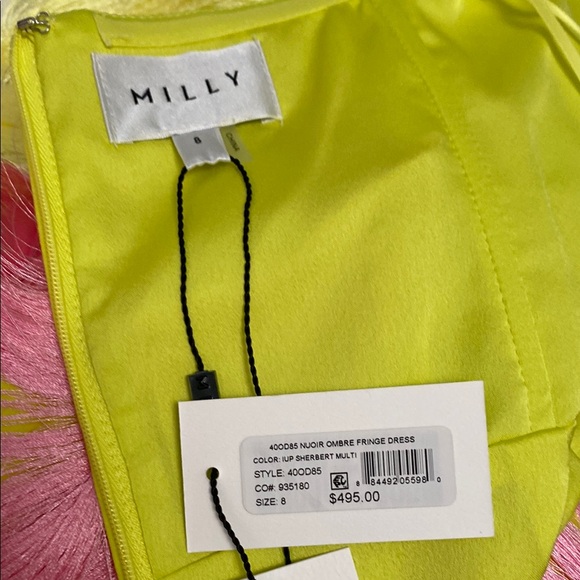 Milly Lime and Pink Fringe Dress, never worn. - Picture 2 of 4